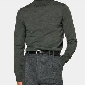 Suit Supply Green Wool Turtleneck